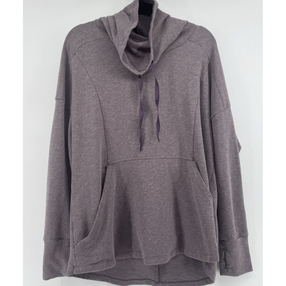 Columbia Women's Cowl Neck Pullover Sweater Purple Size 1X Cozy Thumbholes - Picture 2 of 12